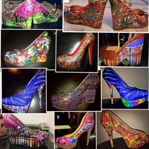 Custom decoupage shoes, made to order!